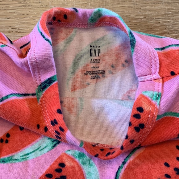 BabyGap short sleeve watermelon PJ set - Picture 5 of 7